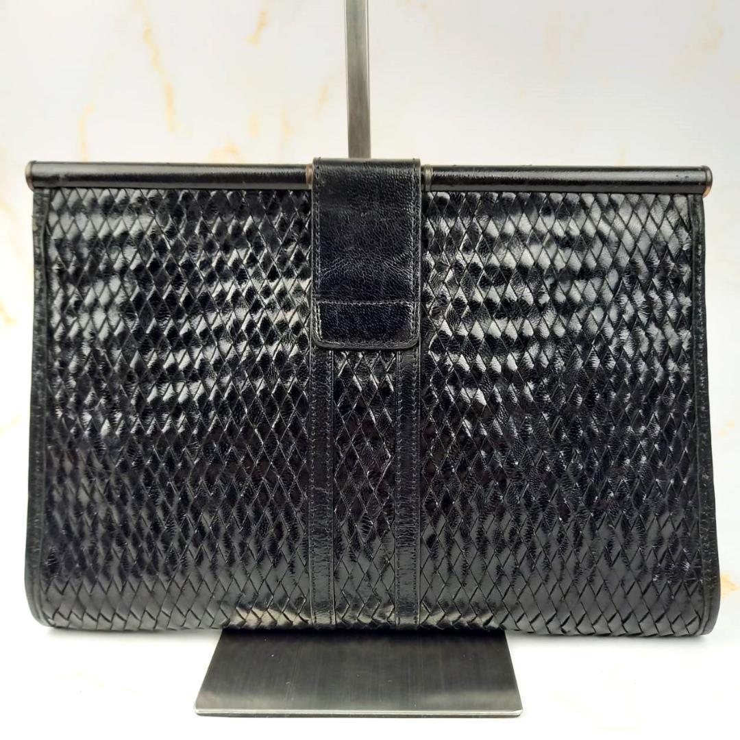 イヴサンローラン　メッシュクラッチバッグ　セカンドバッグ　黒　ヴィンテージ