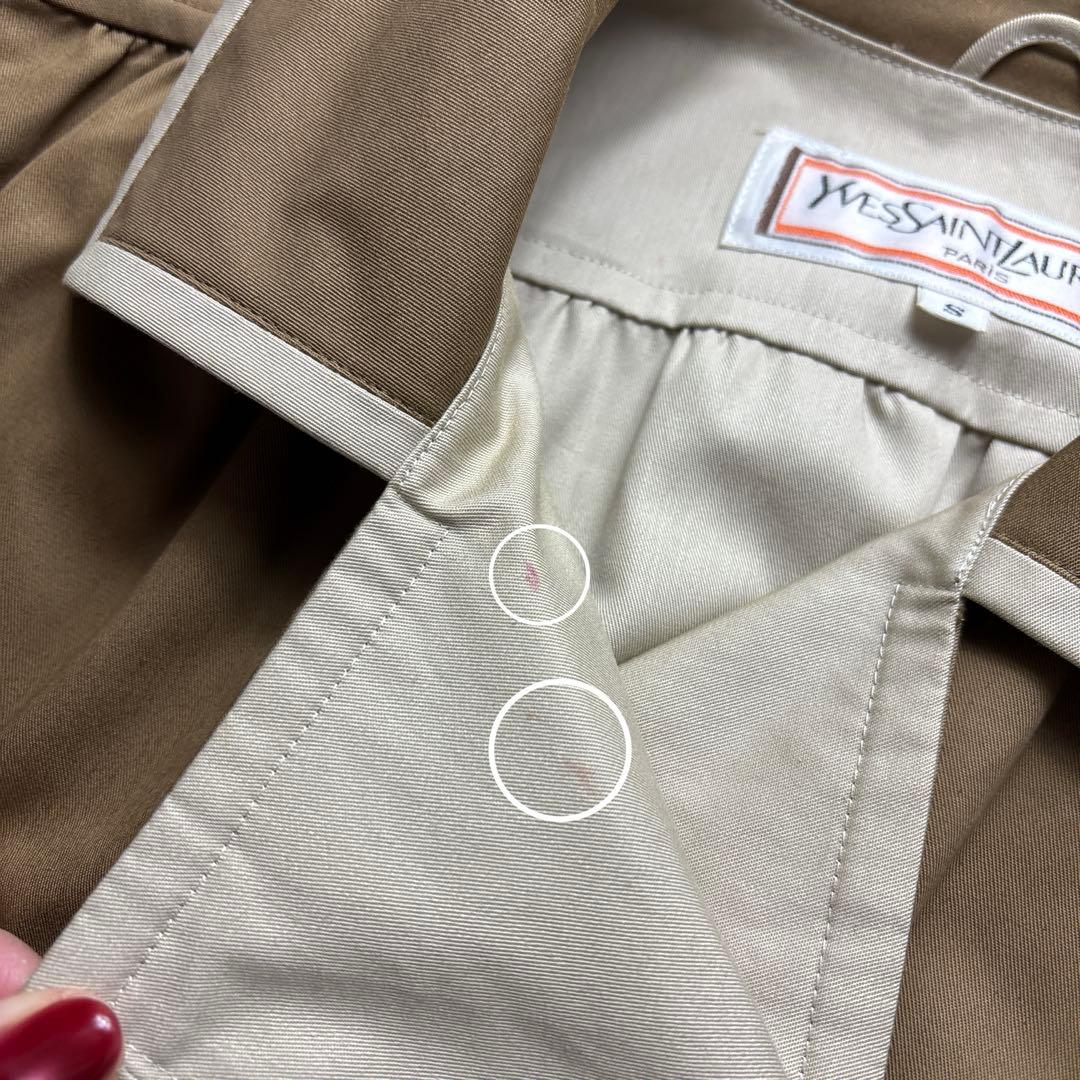 ◾︎ヴィンテージ 90s' YSL Aラインステンカラーコート ロングジャケット