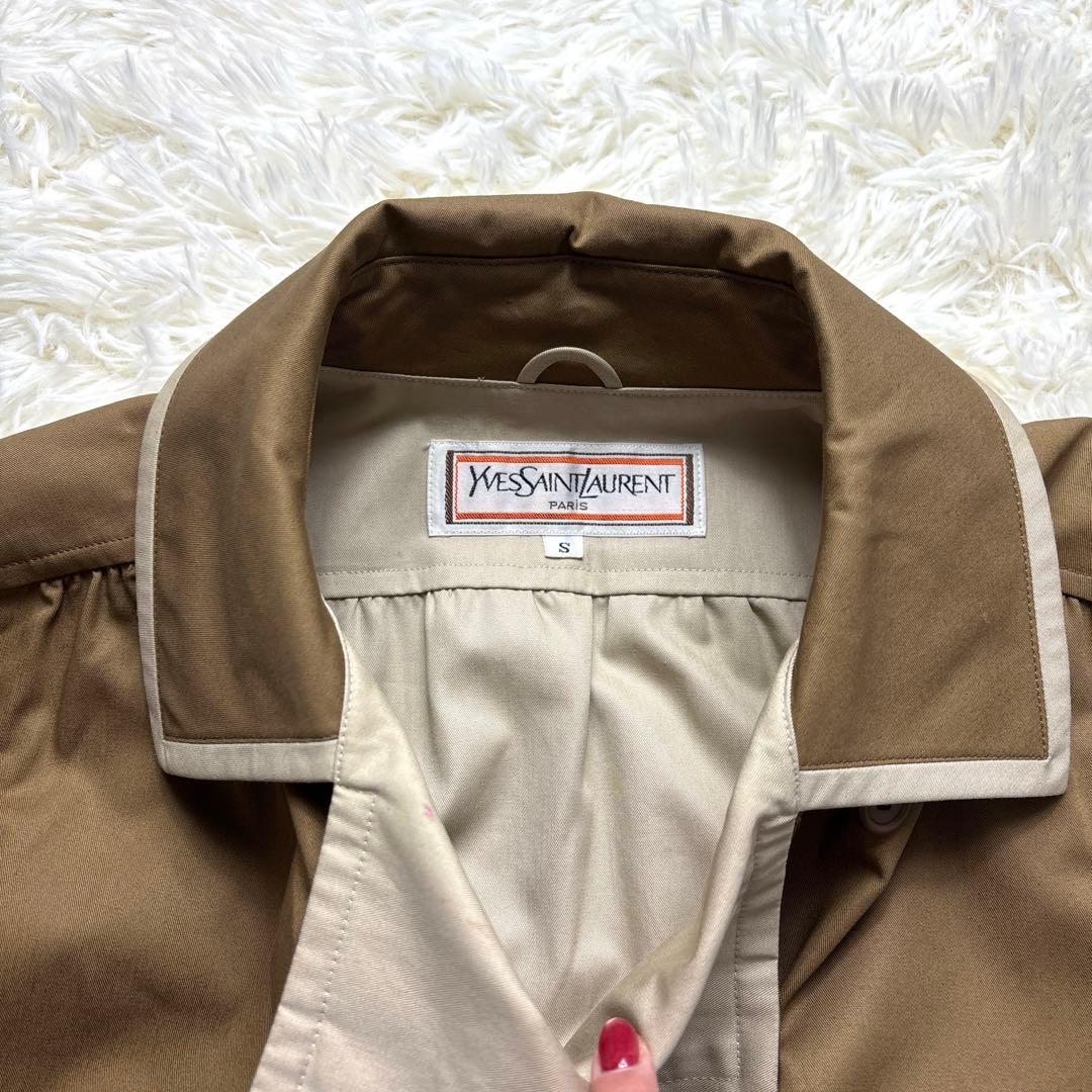 ◾︎ヴィンテージ 90s' YSL Aラインステンカラーコート ロングジャケット