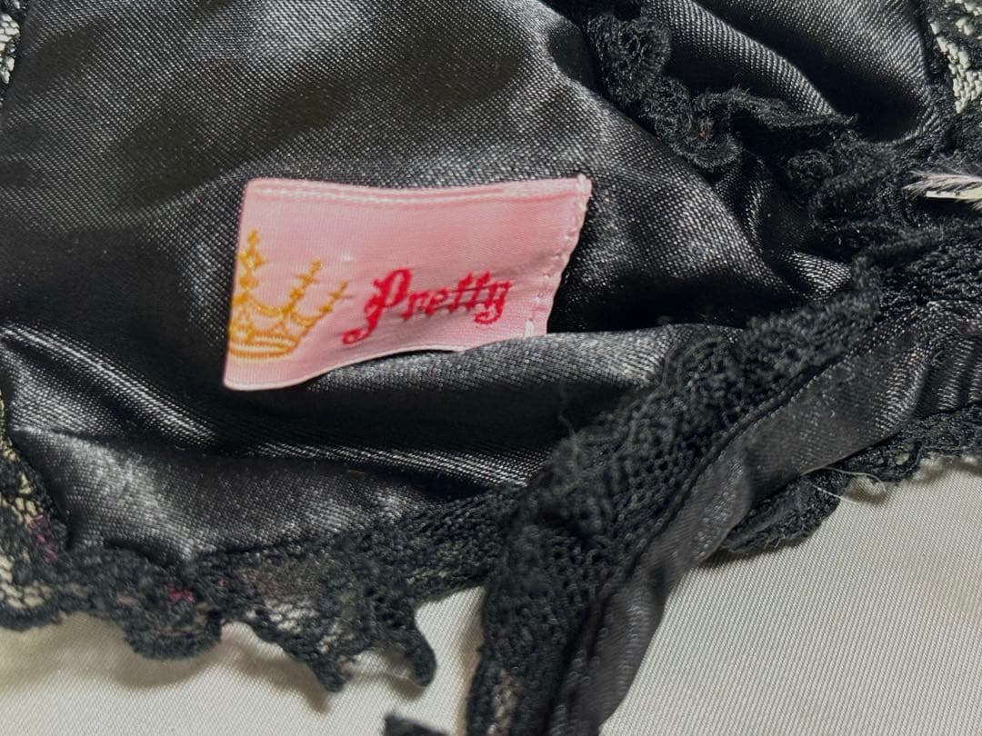 AngelicPretty♥︎ピンクハートチャーム付リボンカチューシャ 黒 ロリ