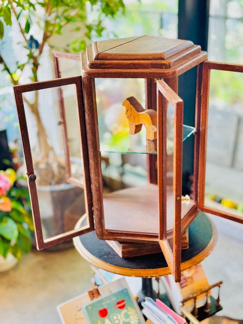 木製五角形ショーケース アンティーク