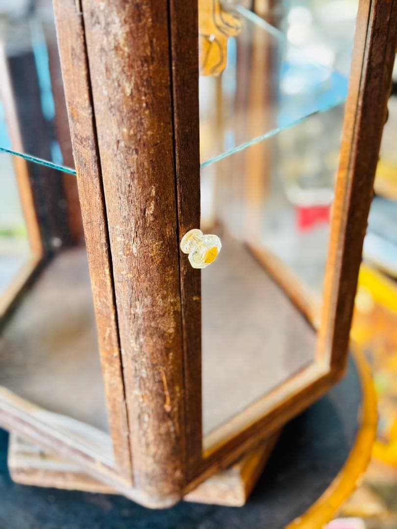 木製五角形ショーケース アンティーク