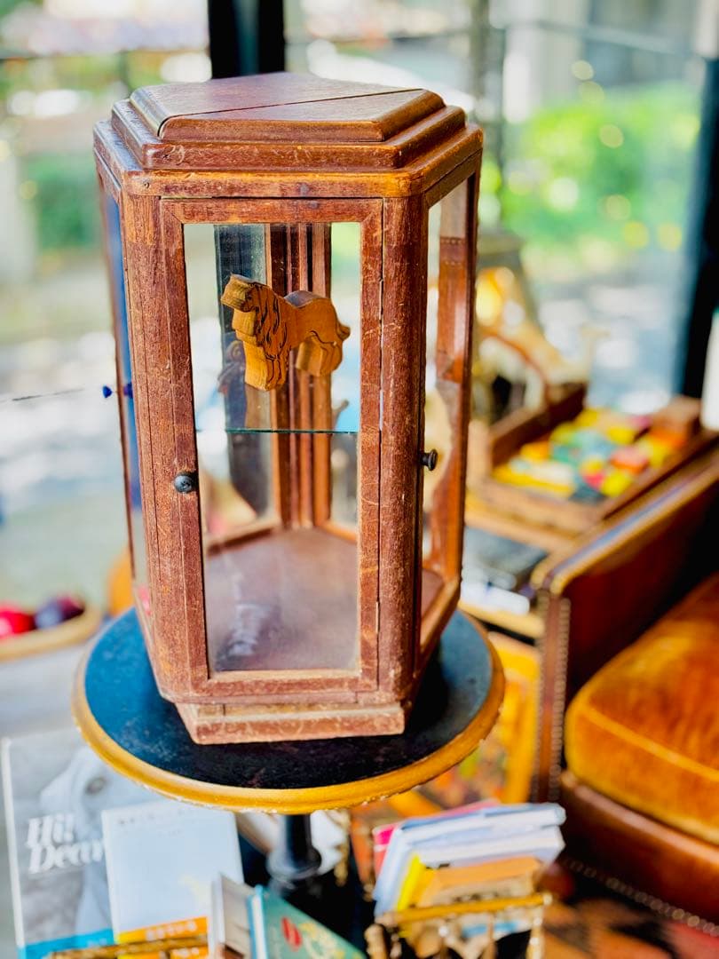 木製五角形ショーケース アンティーク