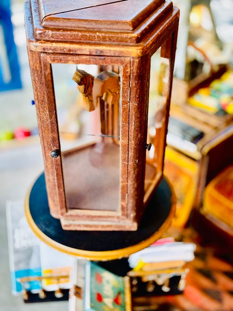 木製五角形ショーケース アンティーク