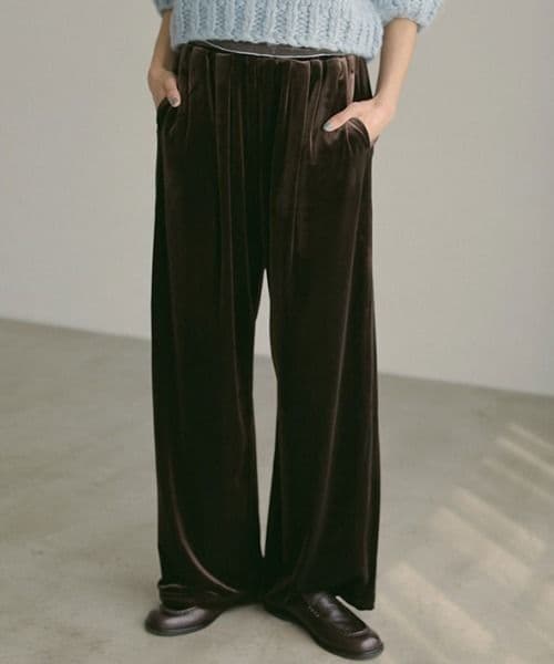 ETRÉ TOKYO リラクシーベロアパンツ エトレ トウキョウ