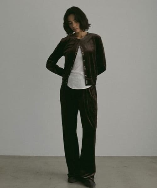 ETRÉ TOKYO リラクシーベロアパンツ エトレ トウキョウ