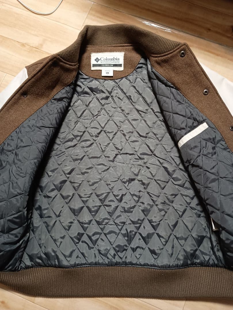 Columbia スタジャン ブラウン/ホワイト XL