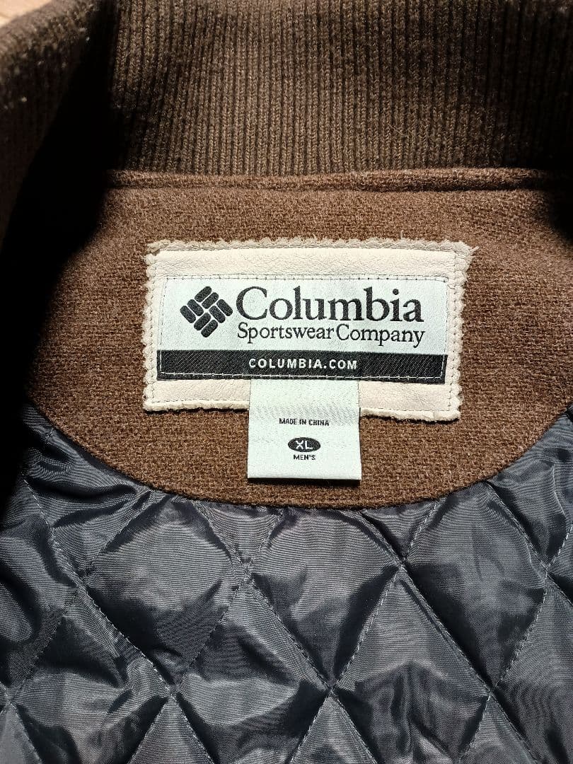 Columbia スタジャン ブラウン/ホワイト XL