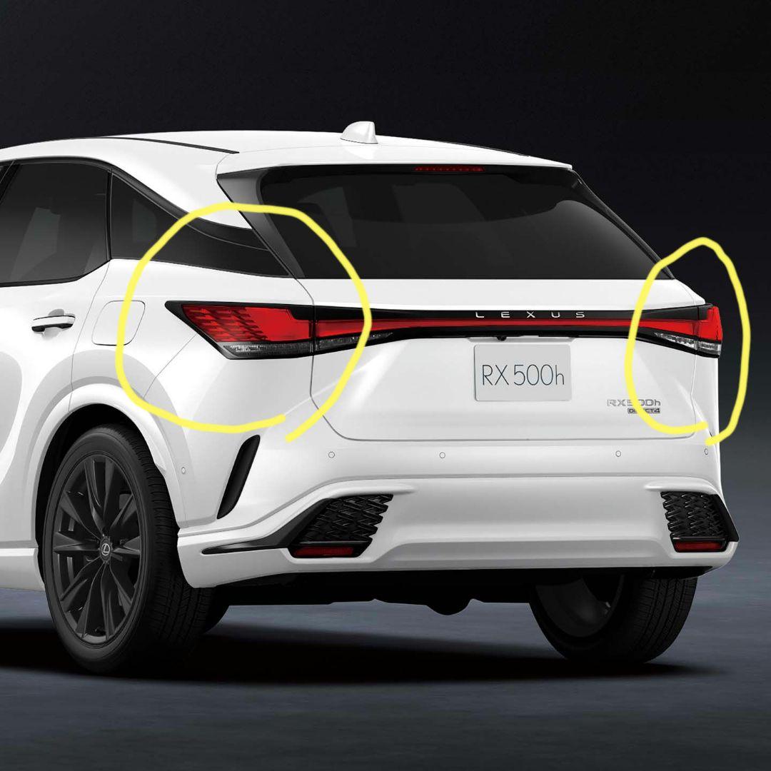 レクサス 現行型 RX500h テールレンズ テールライト ランプ外側左右セット