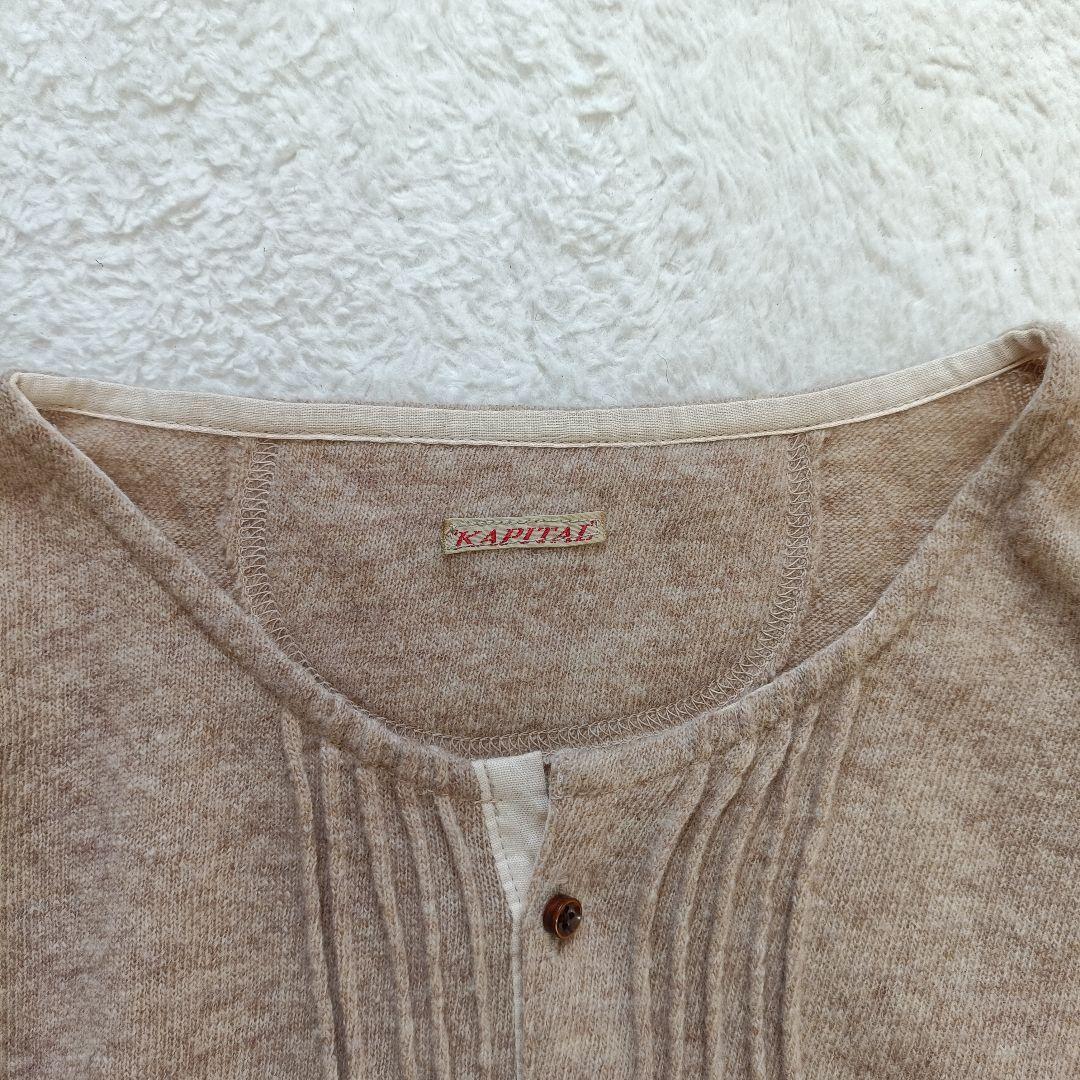 KAPITAL キャピタル　ニットカットソー　ヘンリーネック