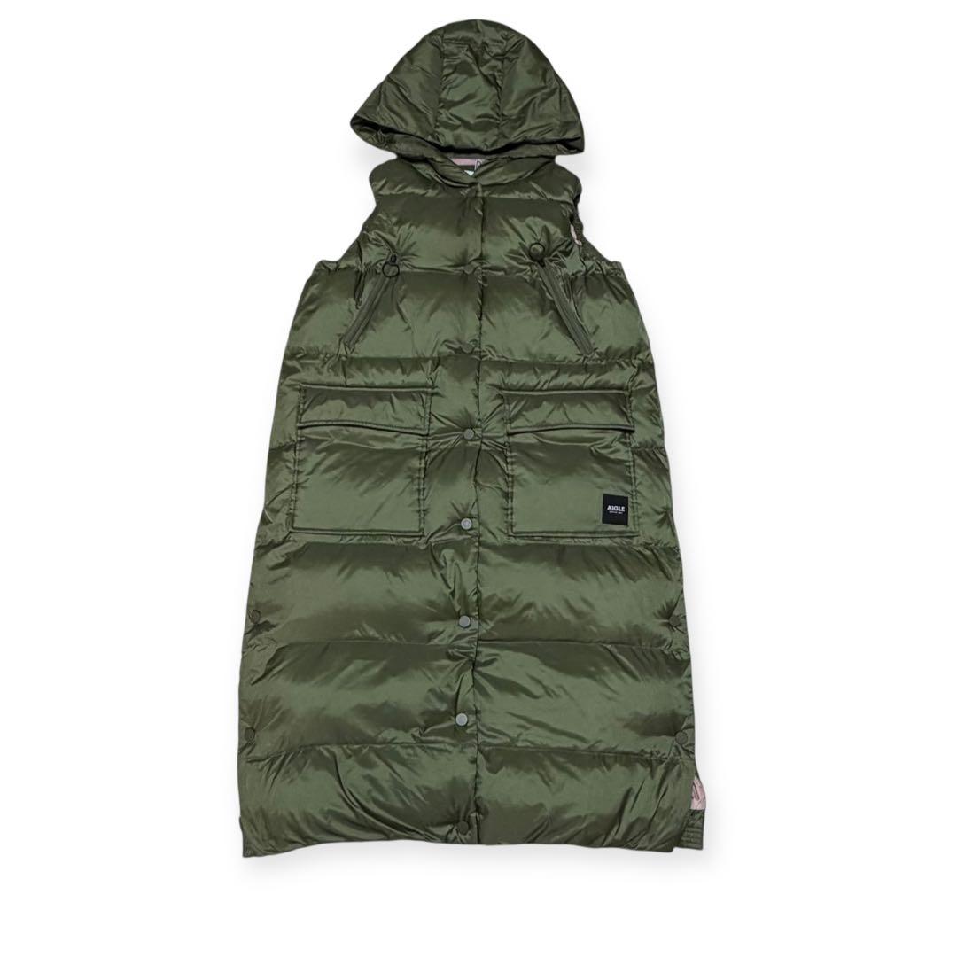 美品✨　AIGLE エーグル バラモ サーモライト 中綿ロングダウンベスト 撥水