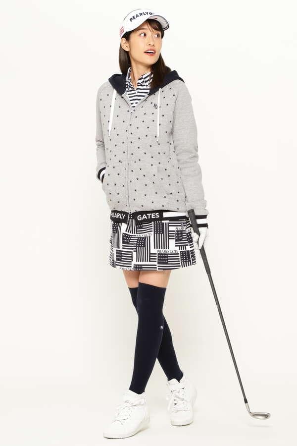 新品　パーリーゲイツ 星柄　フード付き裏起毛パーカー　サイズ１　M