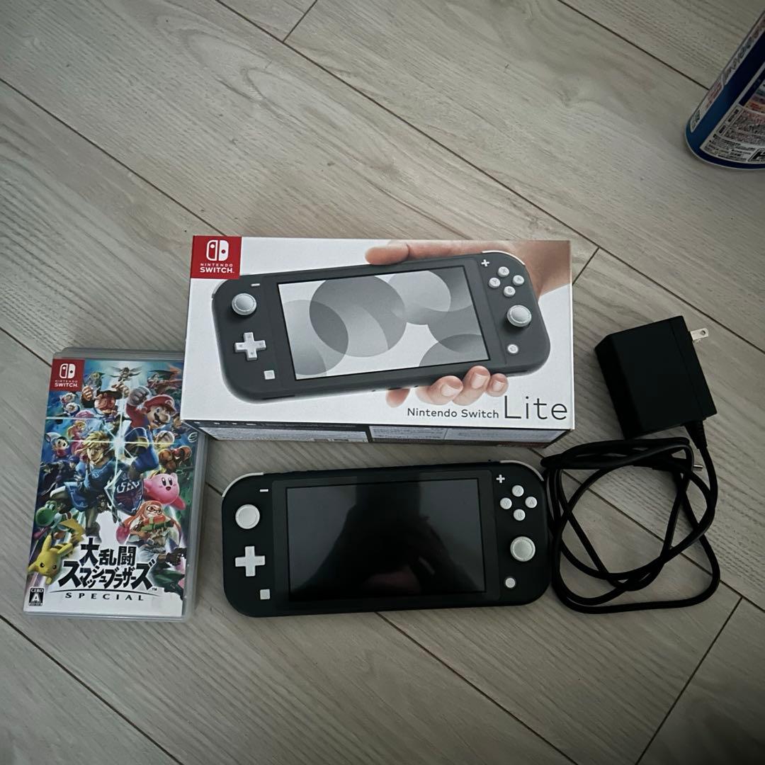 Nintendo Switch Lite 本体 グレー　スマブラ