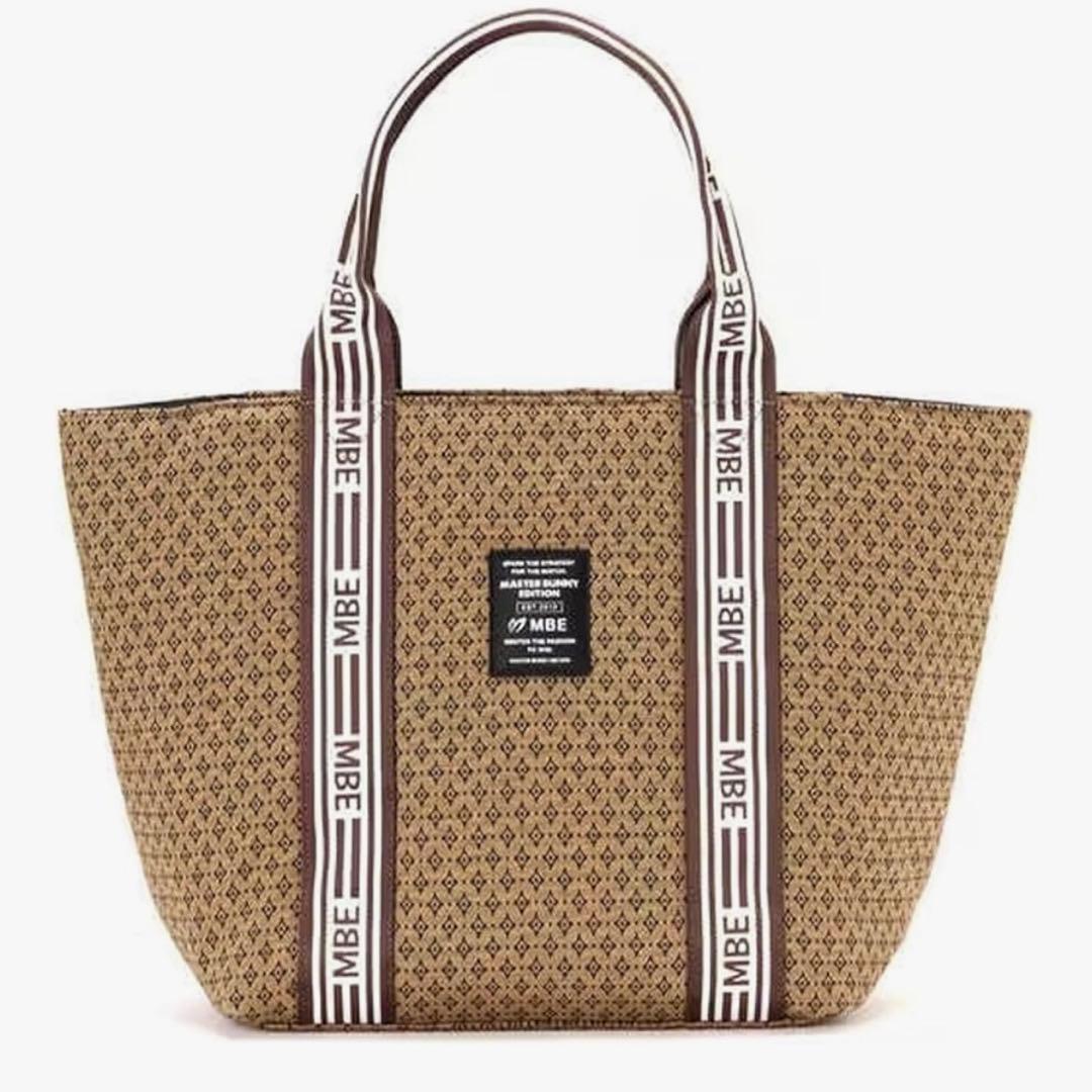 マスターバニートートバッグ ダイヤ柄・ジャガード ロッカーバック　トート　★茶