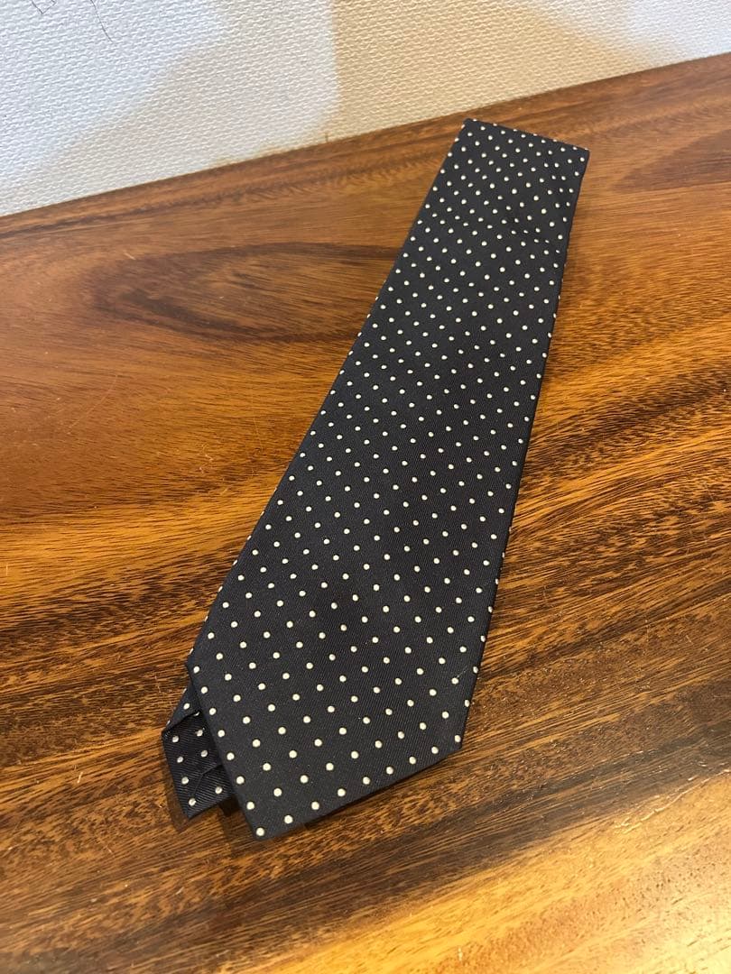 マリネッラ　セッテピエゲ　7つ折り　ネイビー　ドット