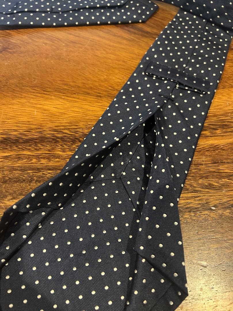 マリネッラ　セッテピエゲ　7つ折り　ネイビー　ドット