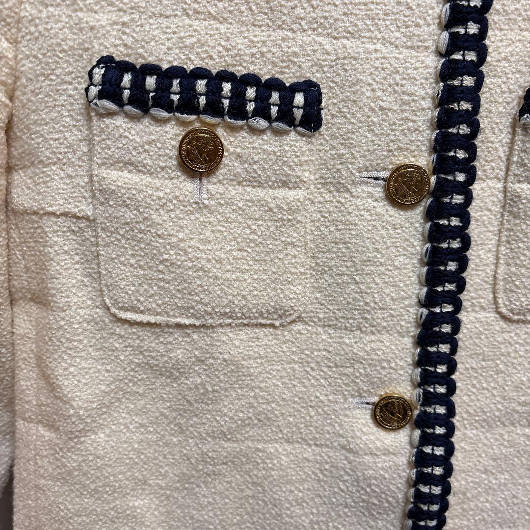 ミューズドゥーズィエムクラス 金ボタン ウールツイードジャケット 36