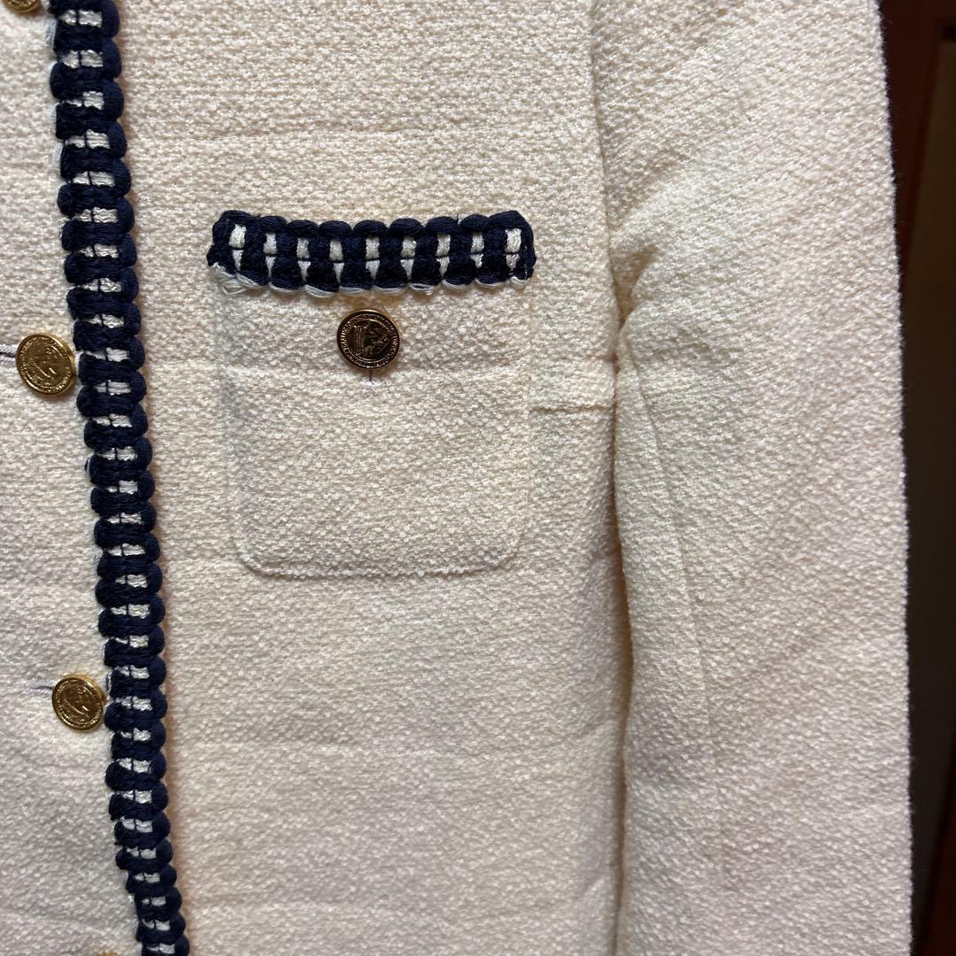 ミューズドゥーズィエムクラス 金ボタン ウールツイードジャケット 36