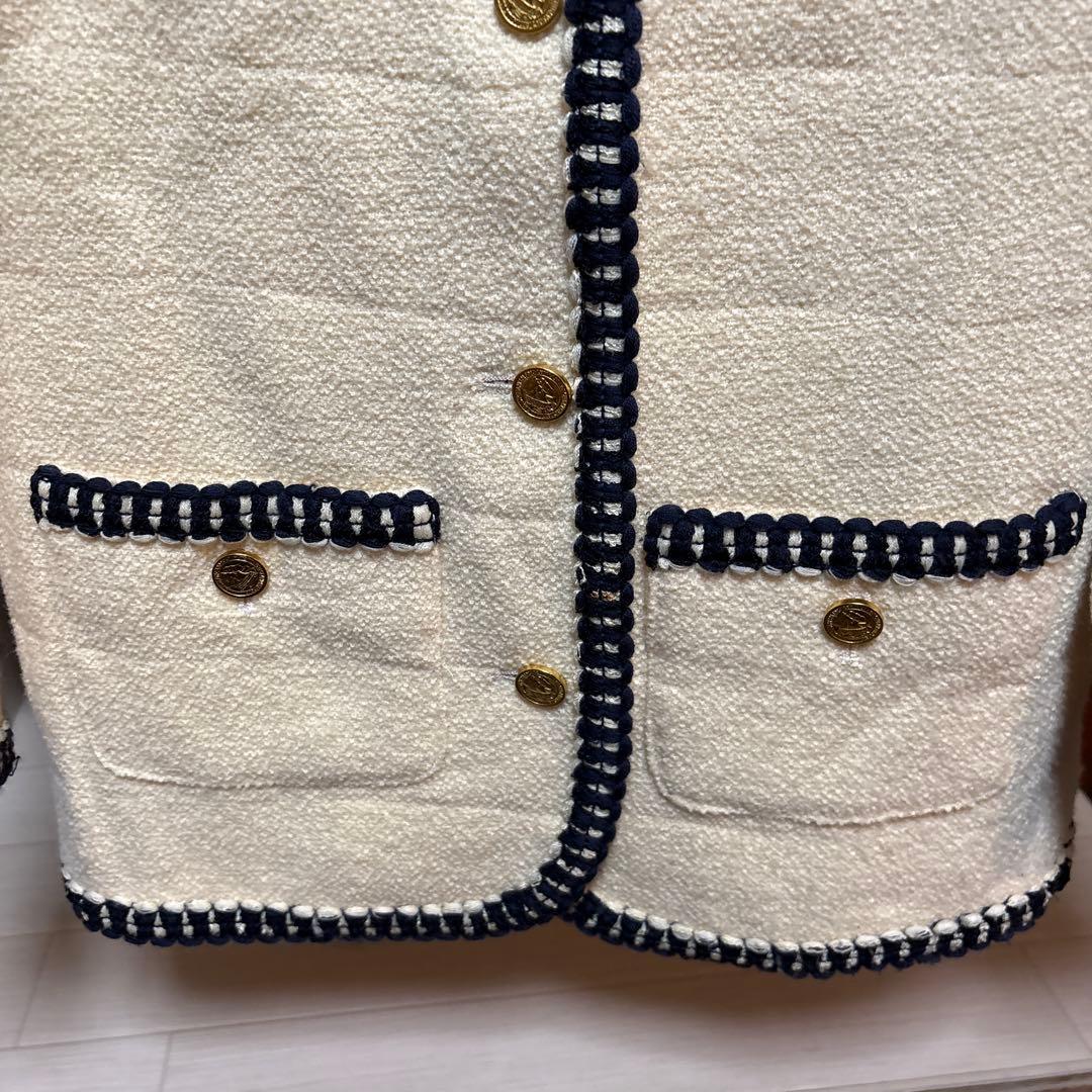 ミューズドゥーズィエムクラス 金ボタン ウールツイードジャケット 36