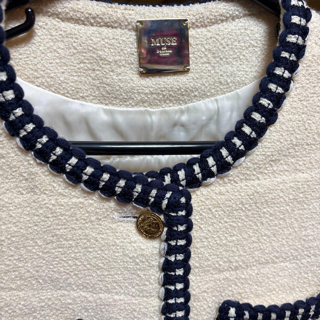 ミューズドゥーズィエムクラス 金ボタン ウールツイードジャケット 36