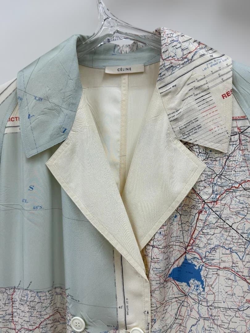 セリーヌ　フィービー期 　ICONIC MAP TRENCH IN SILK