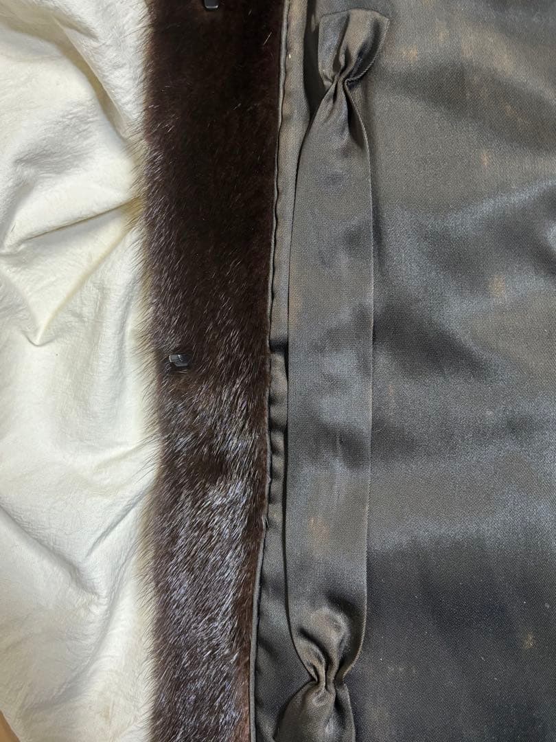 リアルファー ミンクコート ダークブラウン 毛皮 サガミンク相当