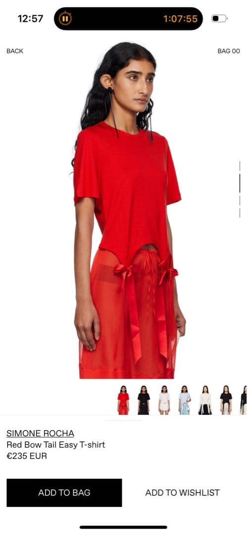 シモーネ・ロッチャのリボン付きTシャツ