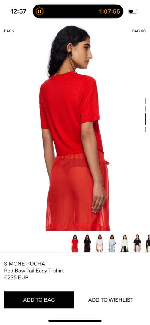 シモーネ・ロッチャのリボン付きTシャツ