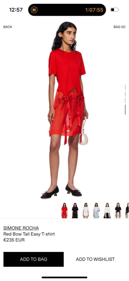 シモーネ・ロッチャのリボン付きTシャツ