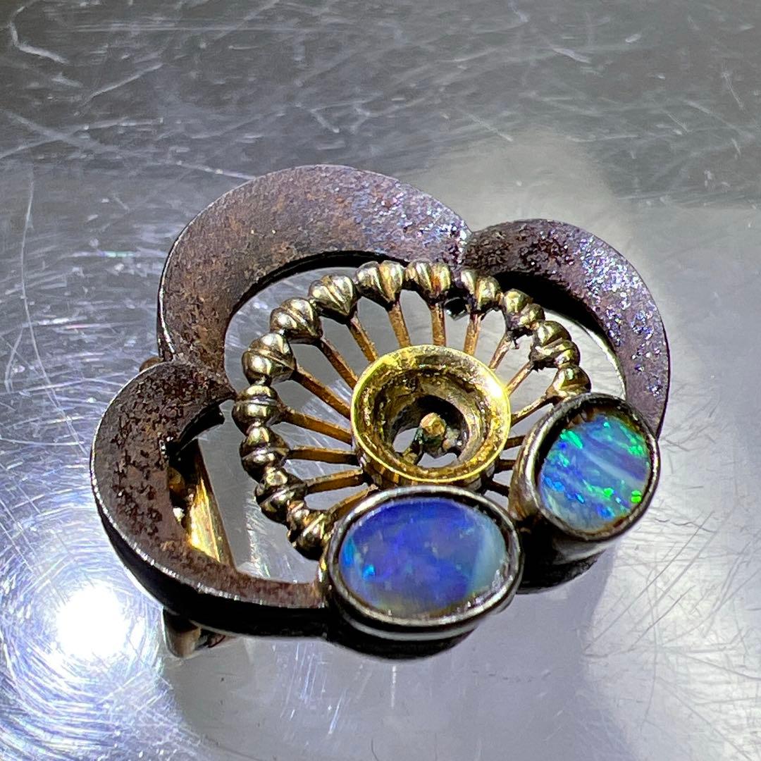 極上金工　ブラックオパール細工　アクセサリー　3.1g 東里8-0128☆2F