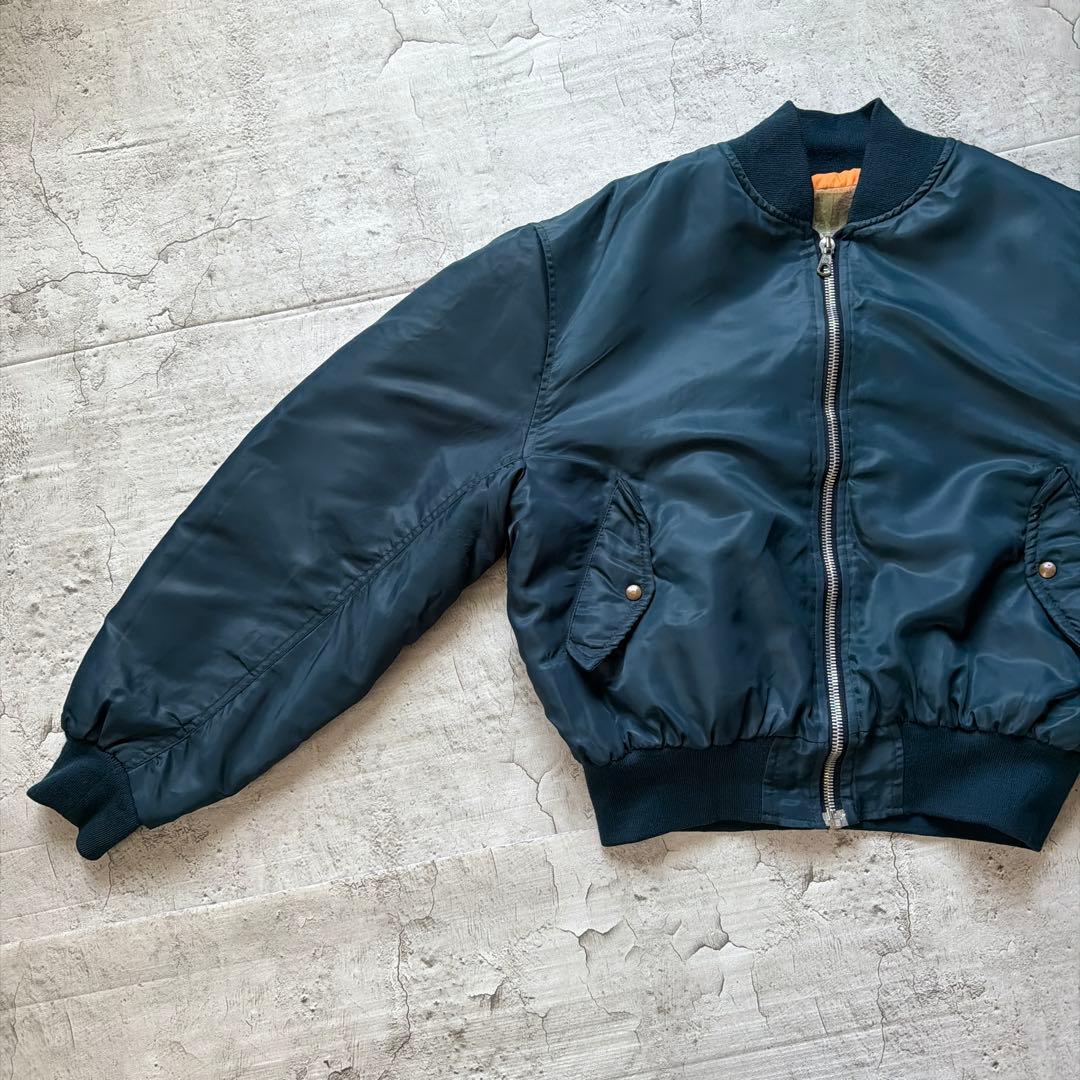 90s Ma-1 フライトジャケット　イタリア製　ネイビー