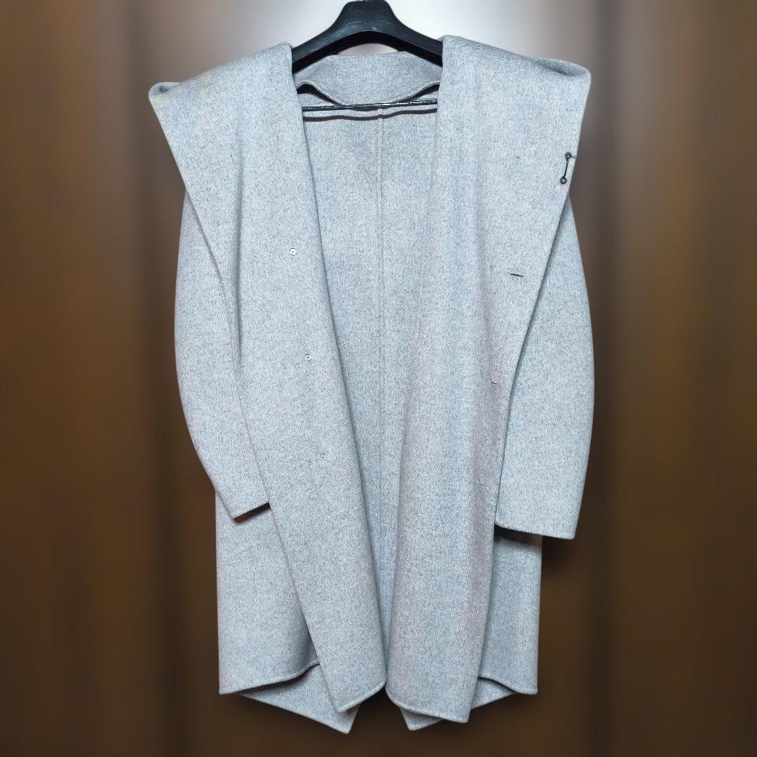 値下げ！ATTACHMENT フード付き　ラップコート　カシミア10%　サイズ1