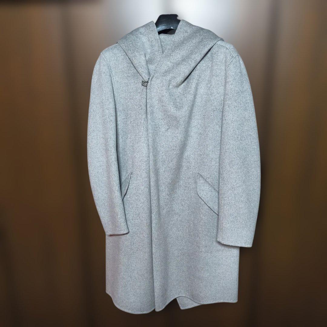 値下げ！ATTACHMENT フード付き　ラップコート　カシミア10%　サイズ1