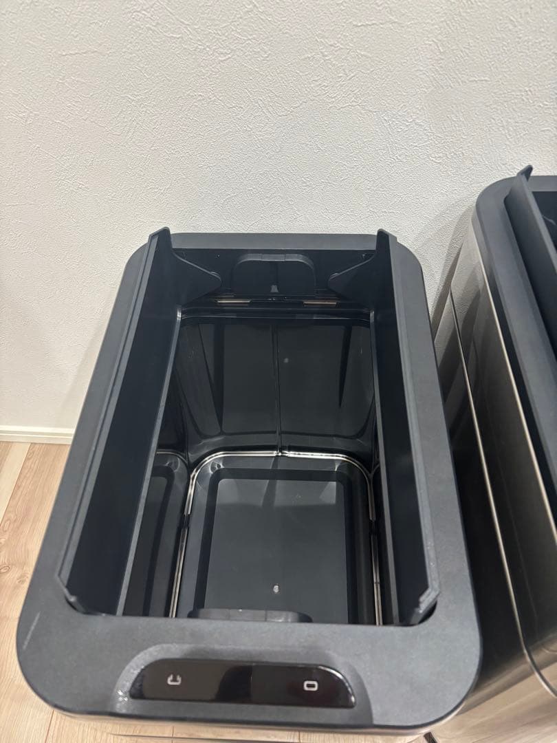 【美品】40L 自動開閉式ゴミ箱シルバー　センサー式ステンレスゴミ箱　2個セット