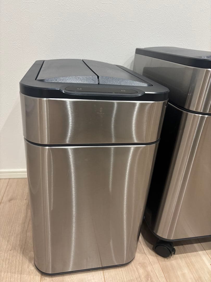 【美品】40L 自動開閉式ゴミ箱シルバー　センサー式ステンレスゴミ箱　2個セット