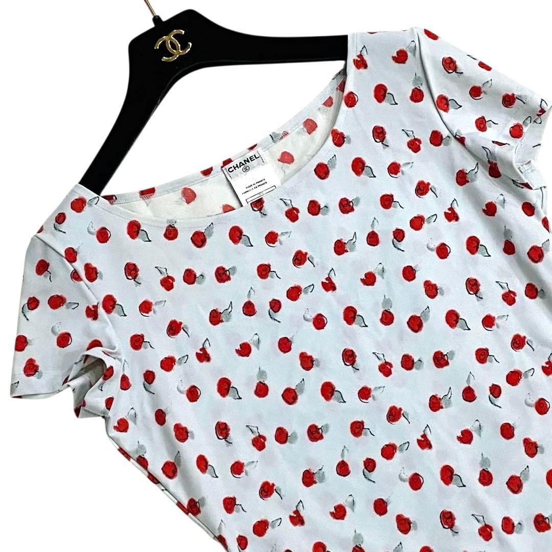 未使用に近い★シャネル 99S バラ 総柄 カットソー トップス レディース40
