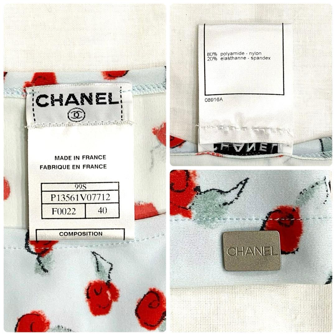 未使用に近い★シャネル 99S バラ 総柄 カットソー トップス レディース40