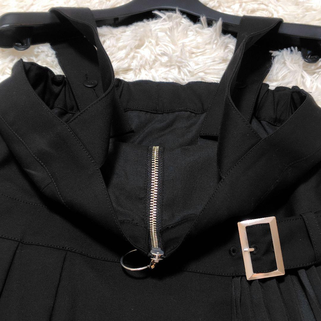 【極美品♡2023】グレースコンチネンタル プリーツドッキングワンピース　黒