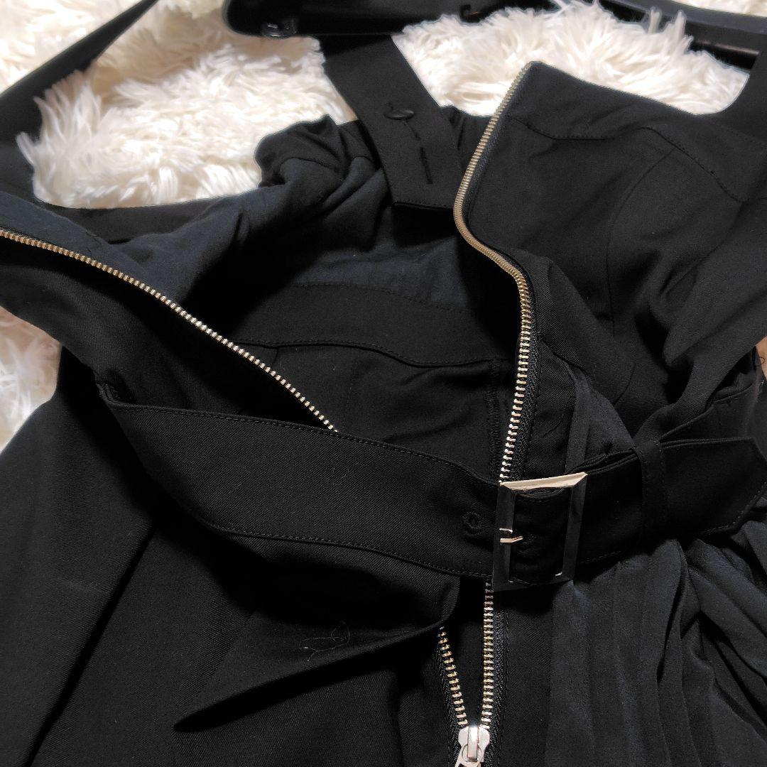 【極美品♡2023】グレースコンチネンタル プリーツドッキングワンピース　黒