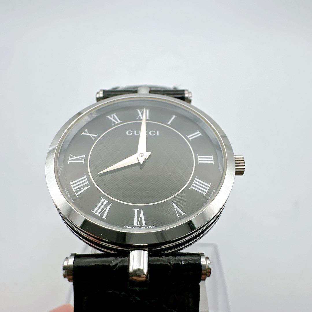 美品稼動品 グッチ GUCCI メンズ レディース 腕時計 黒文字盤 2040M