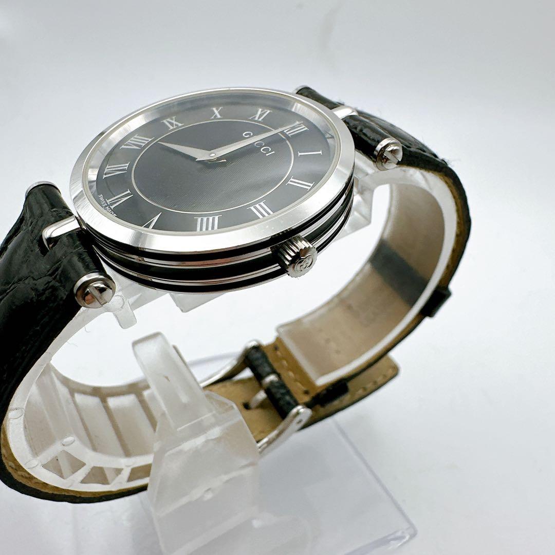 美品稼動品 グッチ GUCCI メンズ レディース 腕時計 黒文字盤 2040M