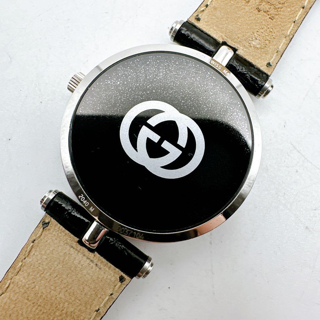 美品稼動品 グッチ GUCCI メンズ レディース 腕時計 黒文字盤 2040M