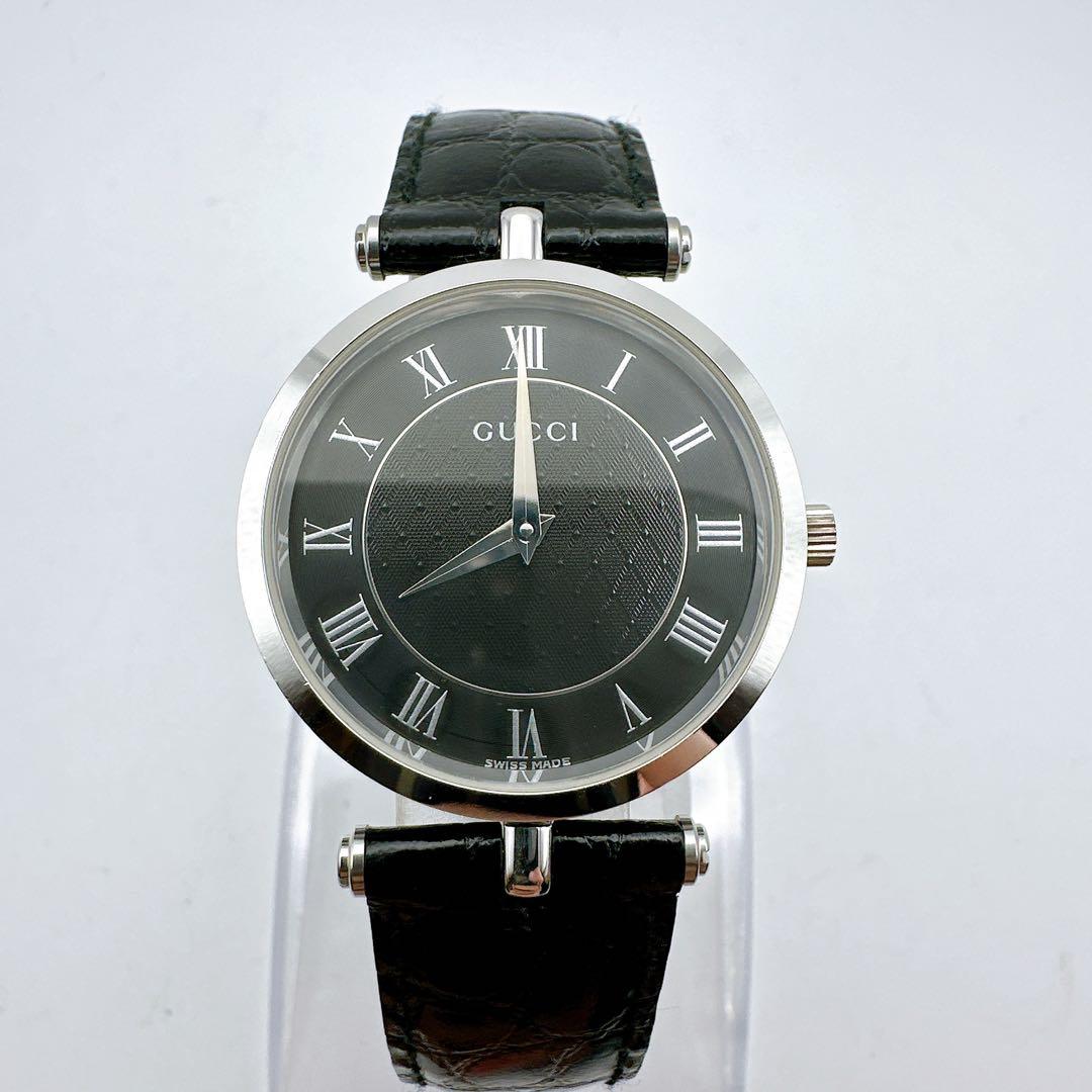 美品稼動品 グッチ GUCCI メンズ レディース 腕時計 黒文字盤 2040M