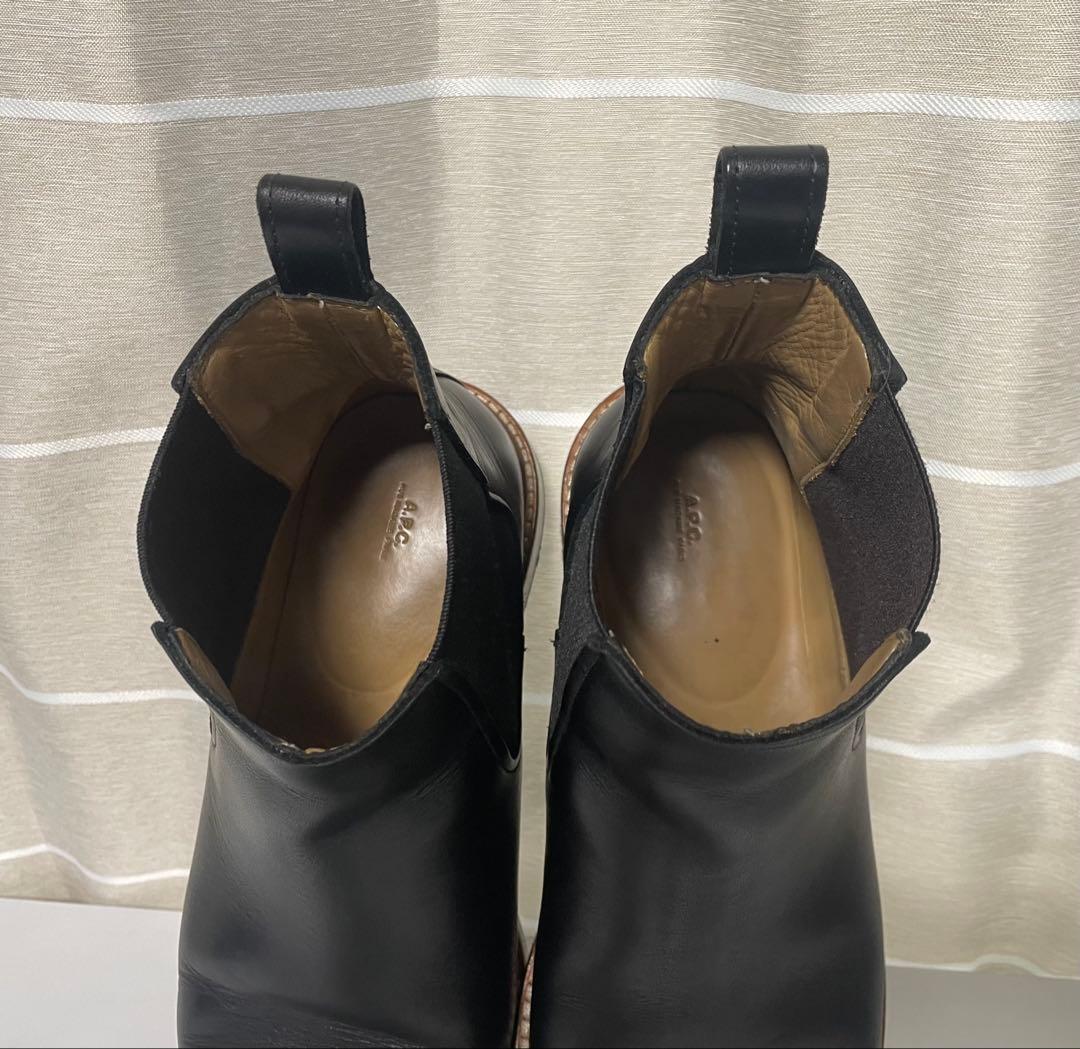 A.P.C. 黒 レザー サイドゴアブーツ 41