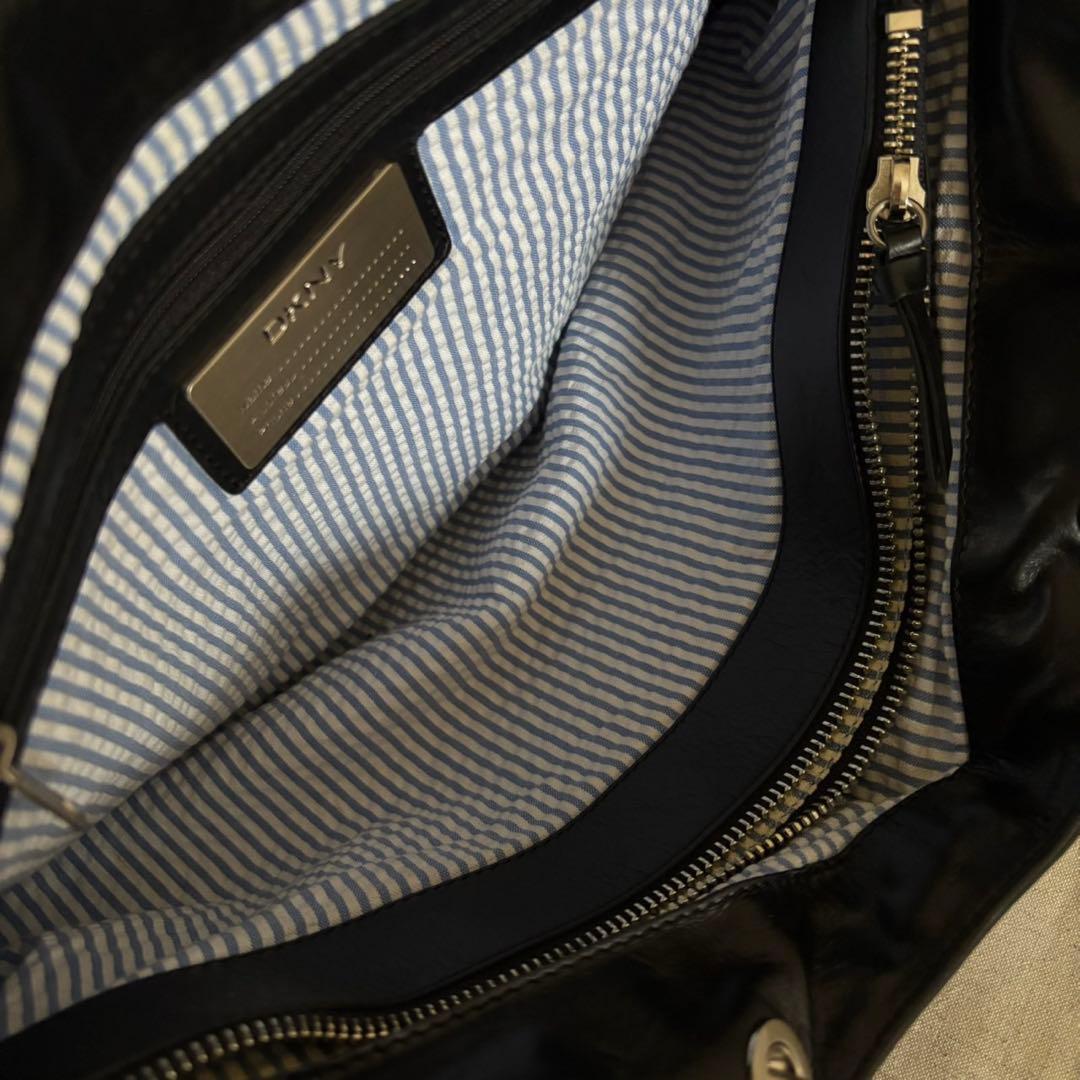 DKNY ダナキャラン レザーハンドバッグ 本革 ブラック Y2K