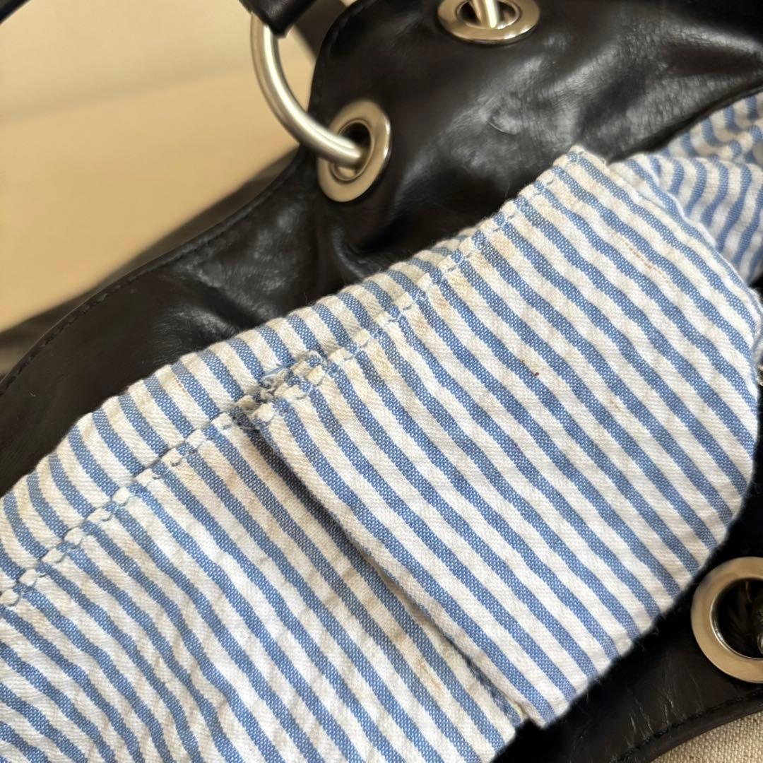 DKNY ダナキャラン レザーハンドバッグ 本革 ブラック Y2K