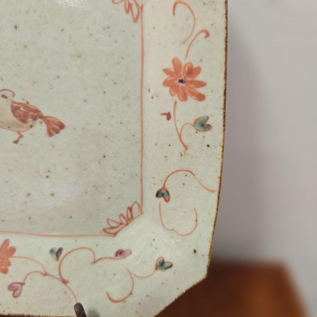 佐藤もも子　花と鳥の絵柄の角皿　新品未使用