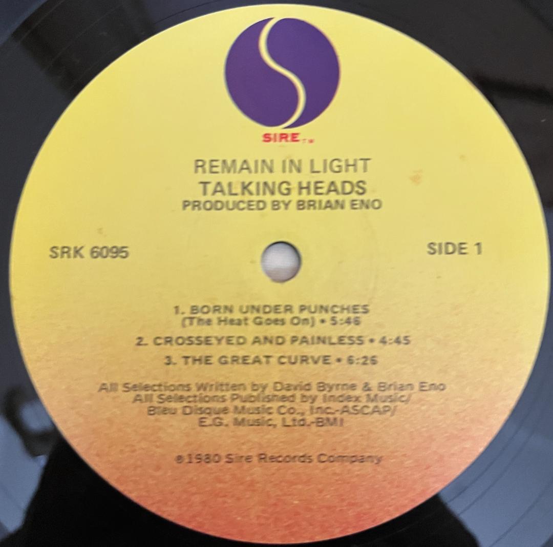 LP Talking Heads Remain in Light USオリジ
