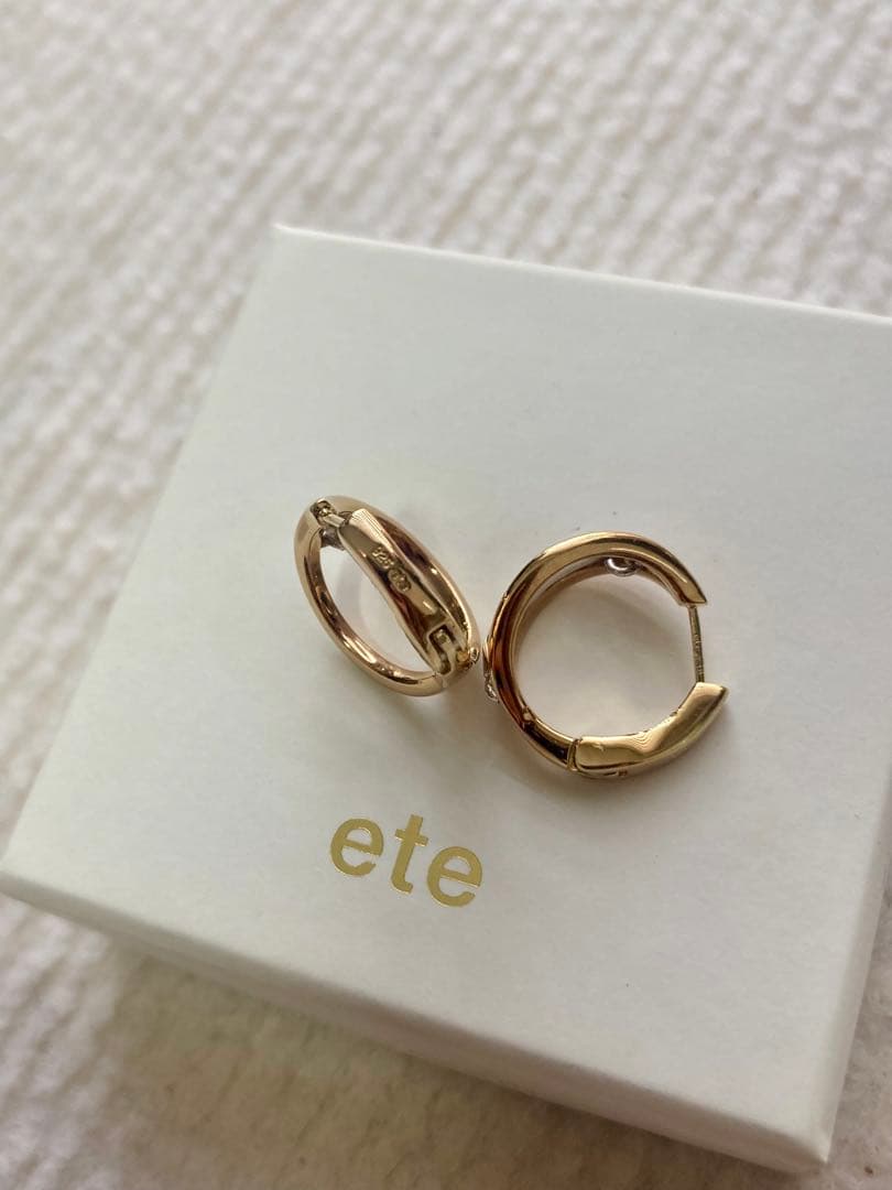 ete コンビフープピアス SV925 ポストK18 箱・保証書付き