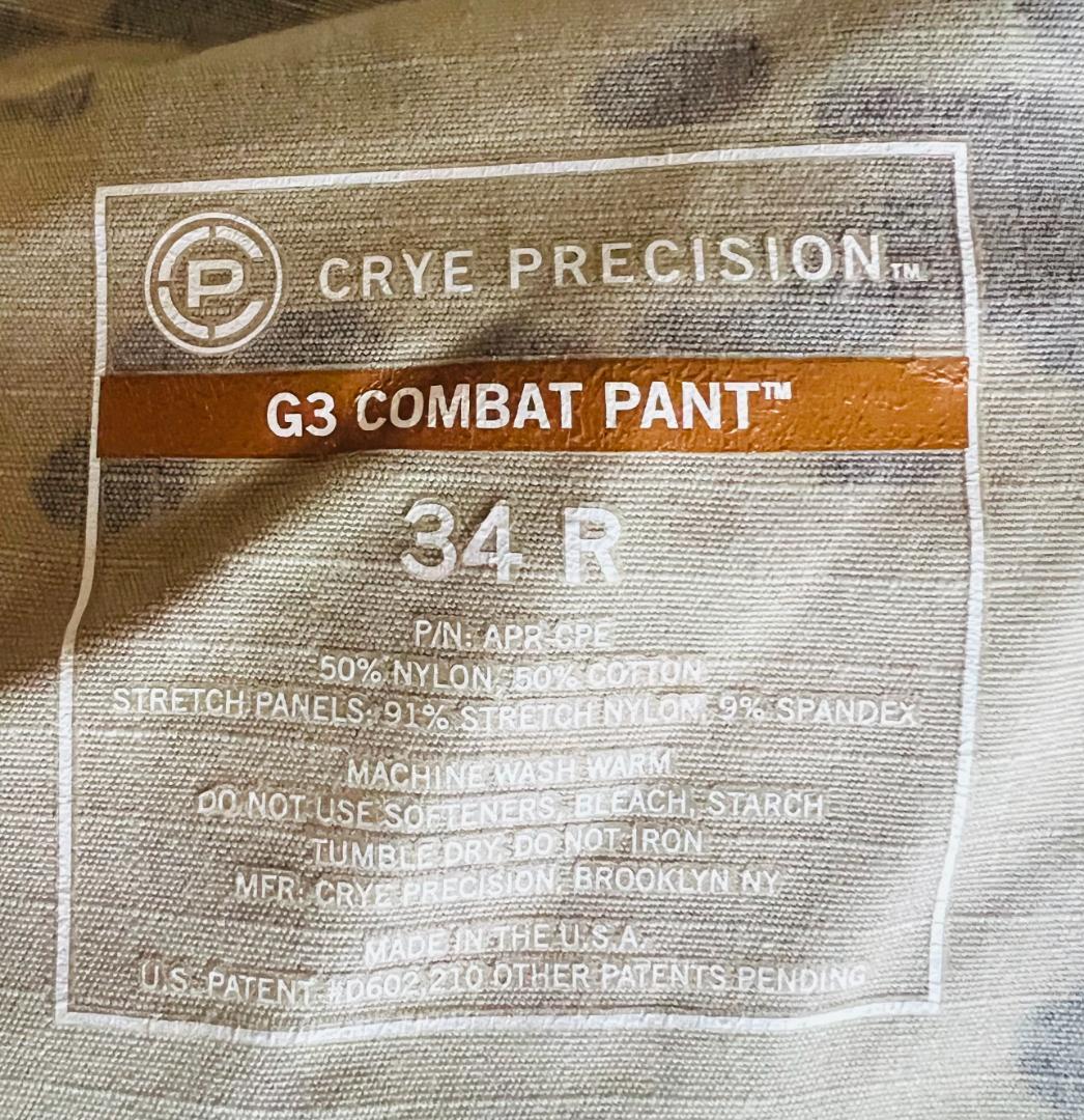 実物Crye precision Multicam G3 コンバットパンツ34R